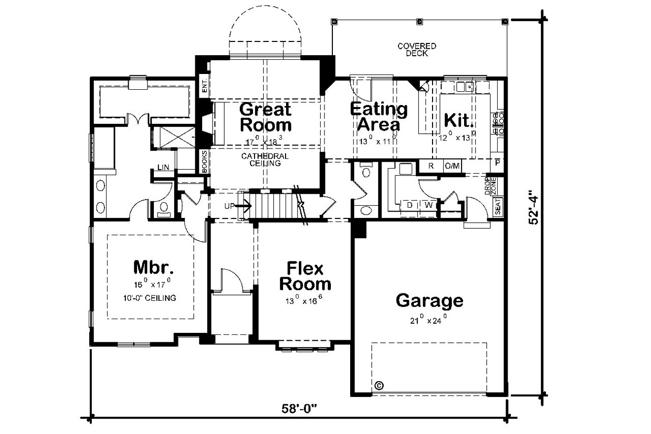 Craftsman House Plan - Hannan 72203 - 1st Floor Plan