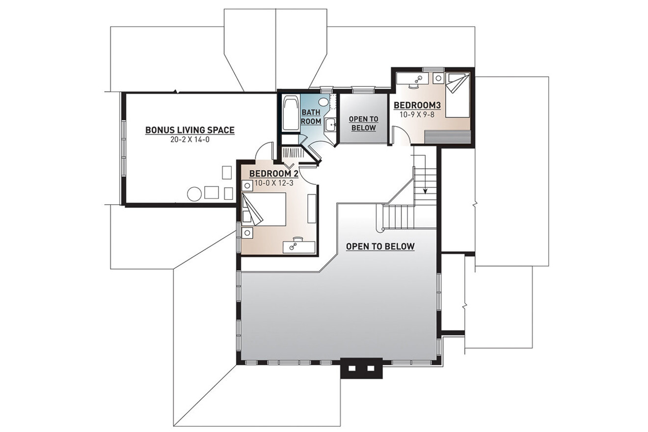 Secondary Image - Country House Plan - Wakefield 2 72231 - 2nd Floor Plan