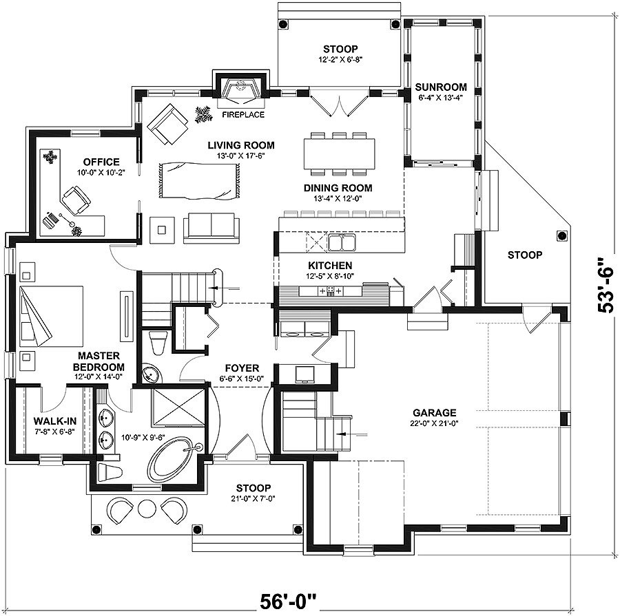 Country House Plan - Wakefield 2 72231 - 1st Floor Plan