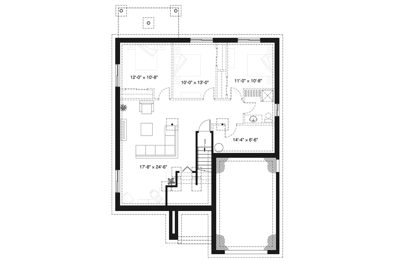 Contemporary House Plan - Urbania 72370 - Basement Floor Plan