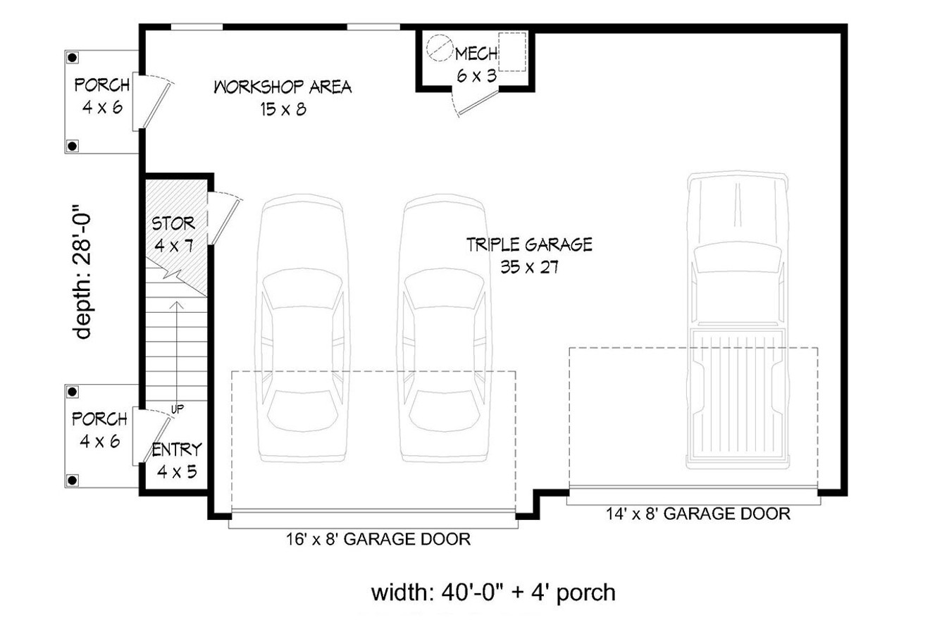 Traditional House Plan - Northwood 72425 - 1st Floor Plan