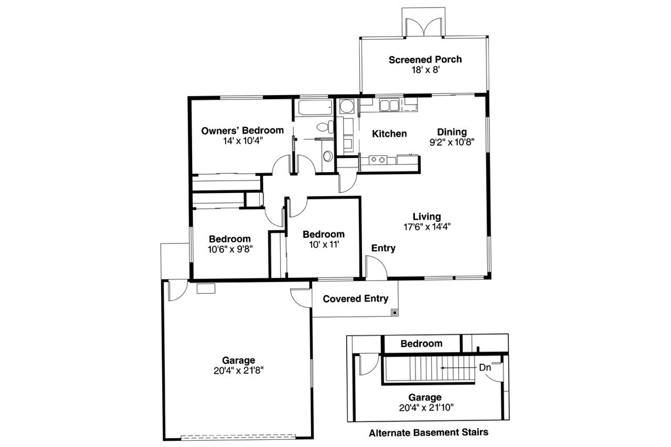 Mediterranean House Plan - Topaz 72627 - 1st Floor Plan