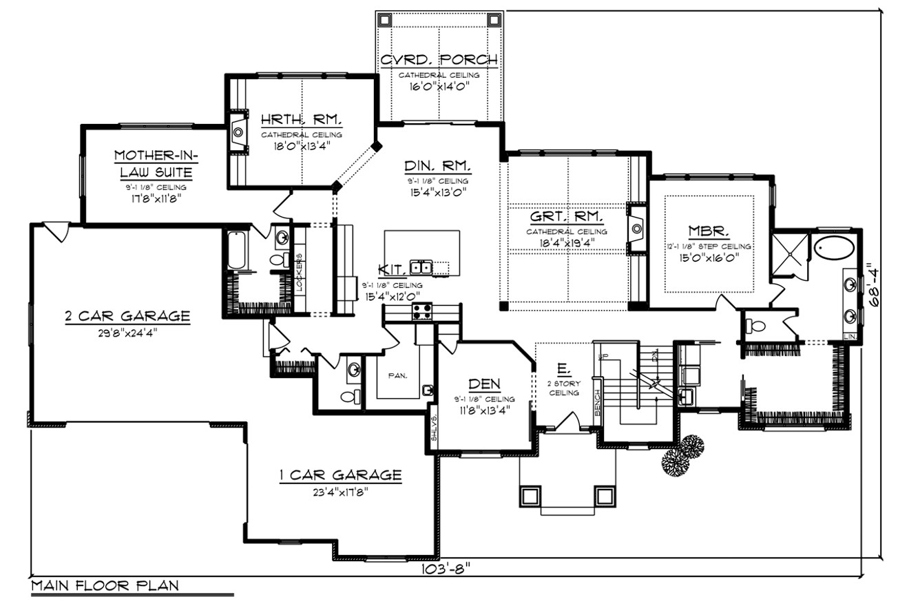 Craftsman House Plan - 72681 - 1st Floor Plan