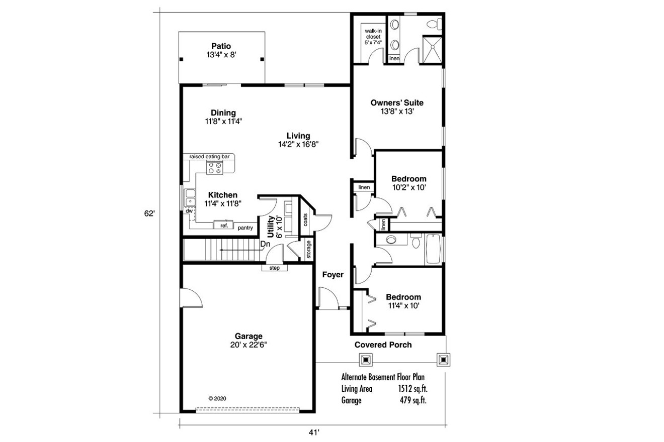 Cottage House Plan - Redrock 72736 - Optional Floor Plan