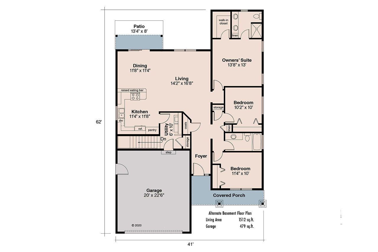 Cottage House Plan - Redrock 72736 - Optional Floor Plan