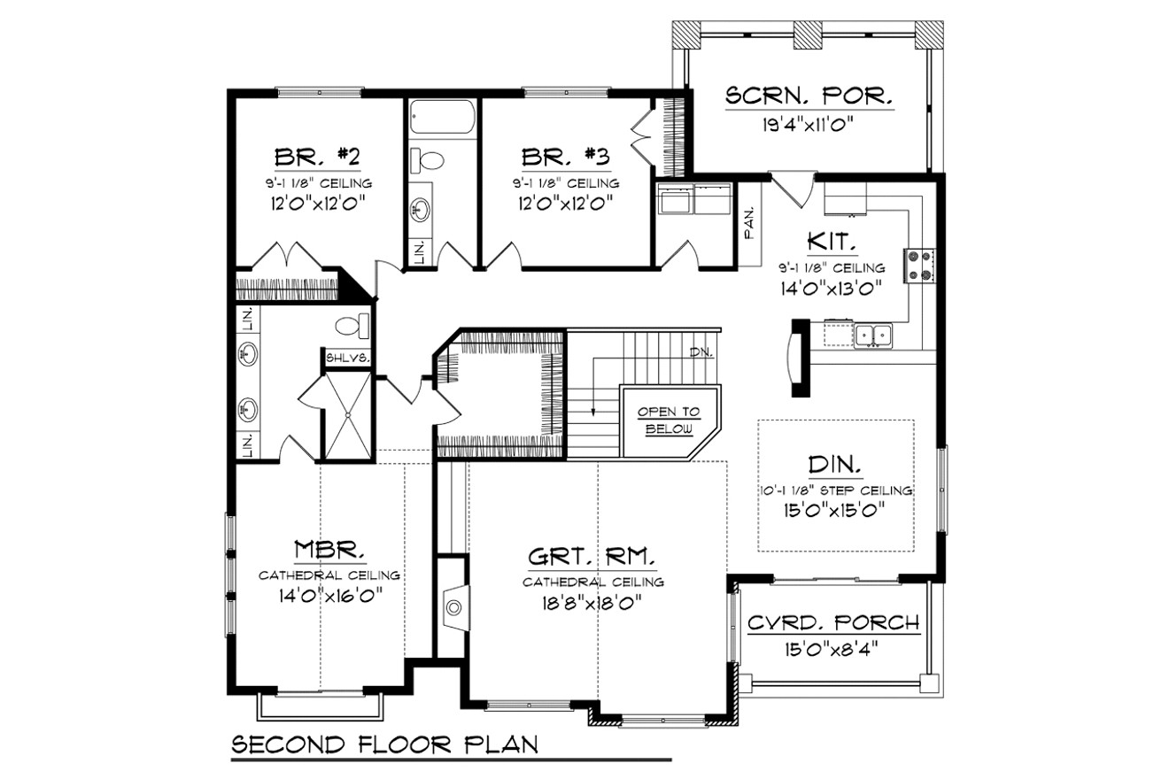 European House Plan - 72946 - 2nd Floor Plan