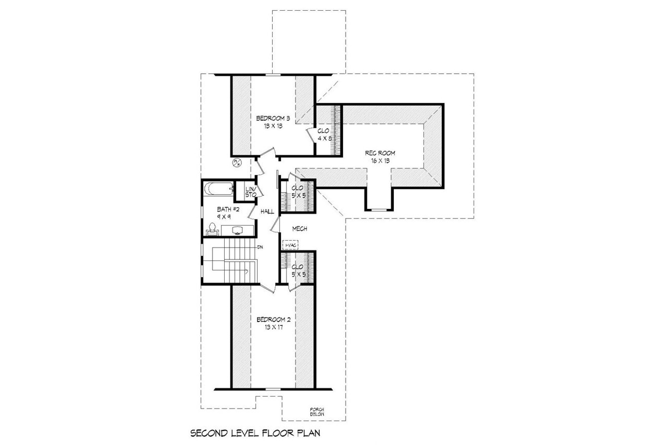 Secondary Image - Classic House Plan - Brunswick Mill 73166 - 2nd Floor Plan