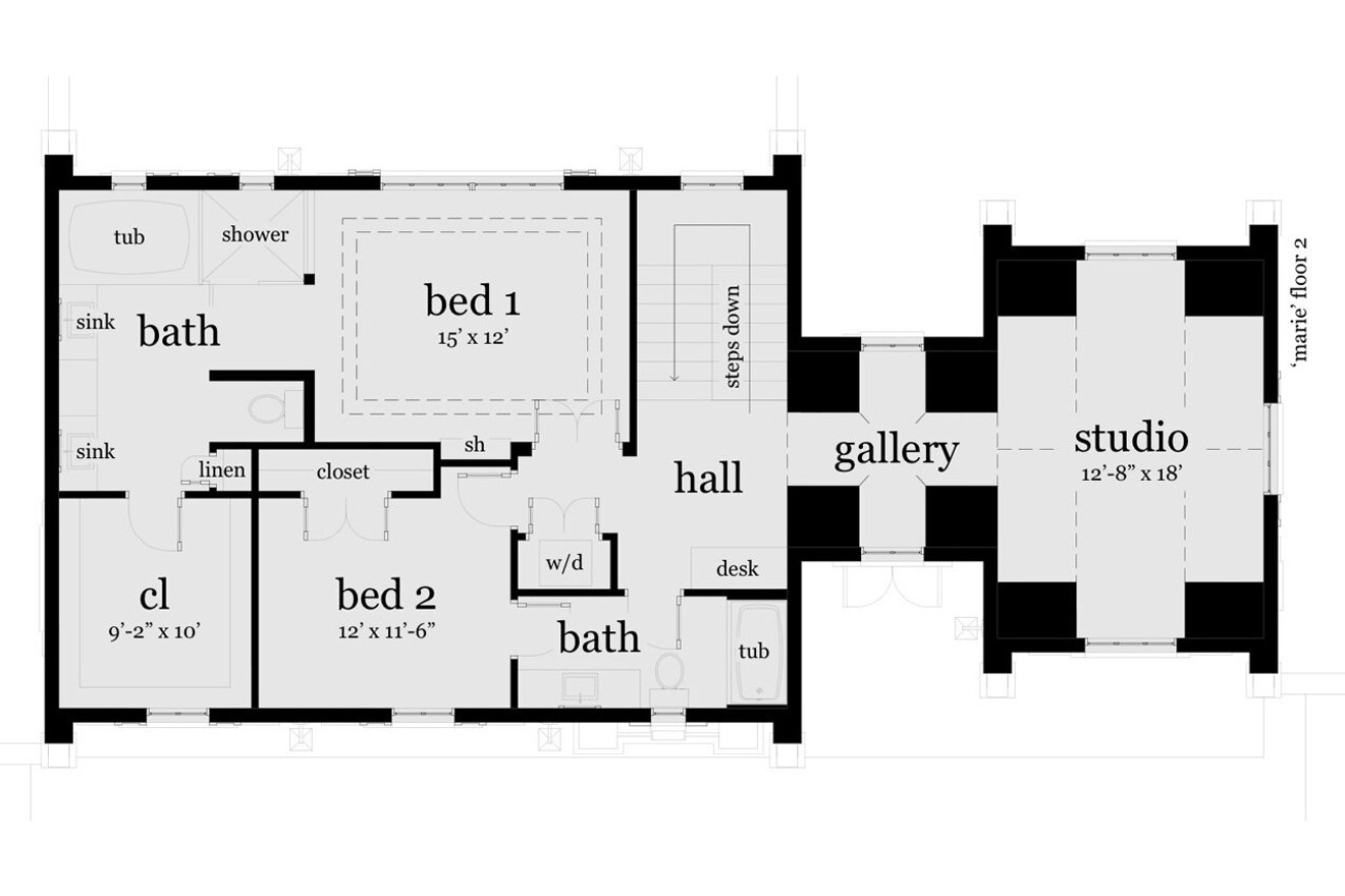 Secondary Image - Spanish House Plan - Marie 73211 - 2nd Floor Plan