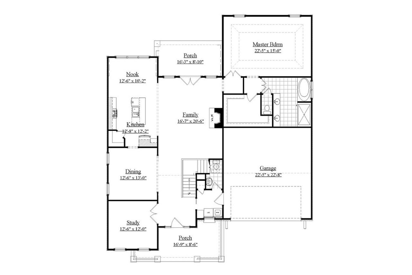 Farmhouse House Plan - Highfield 73245 - 1st Floor Plan
