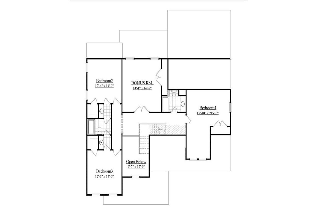 Secondary Image - Farmhouse House Plan - Highfield 73245 - 2nd Floor Plan