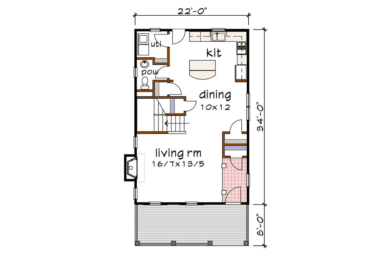 Craftsman House Plan - 73686 - 1st Floor Plan