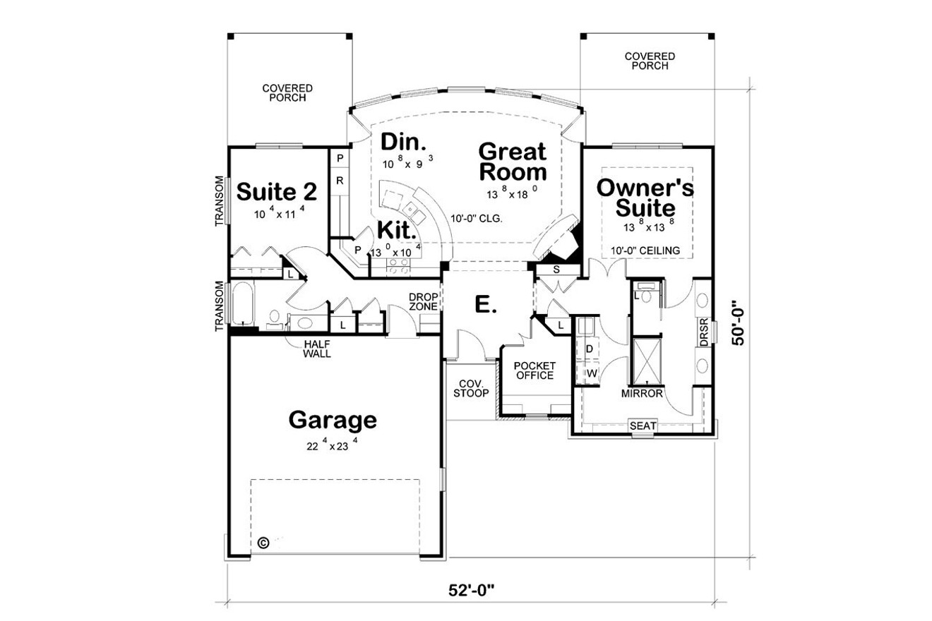Craftsman House Plan - Durango 73745 - 1st Floor Plan