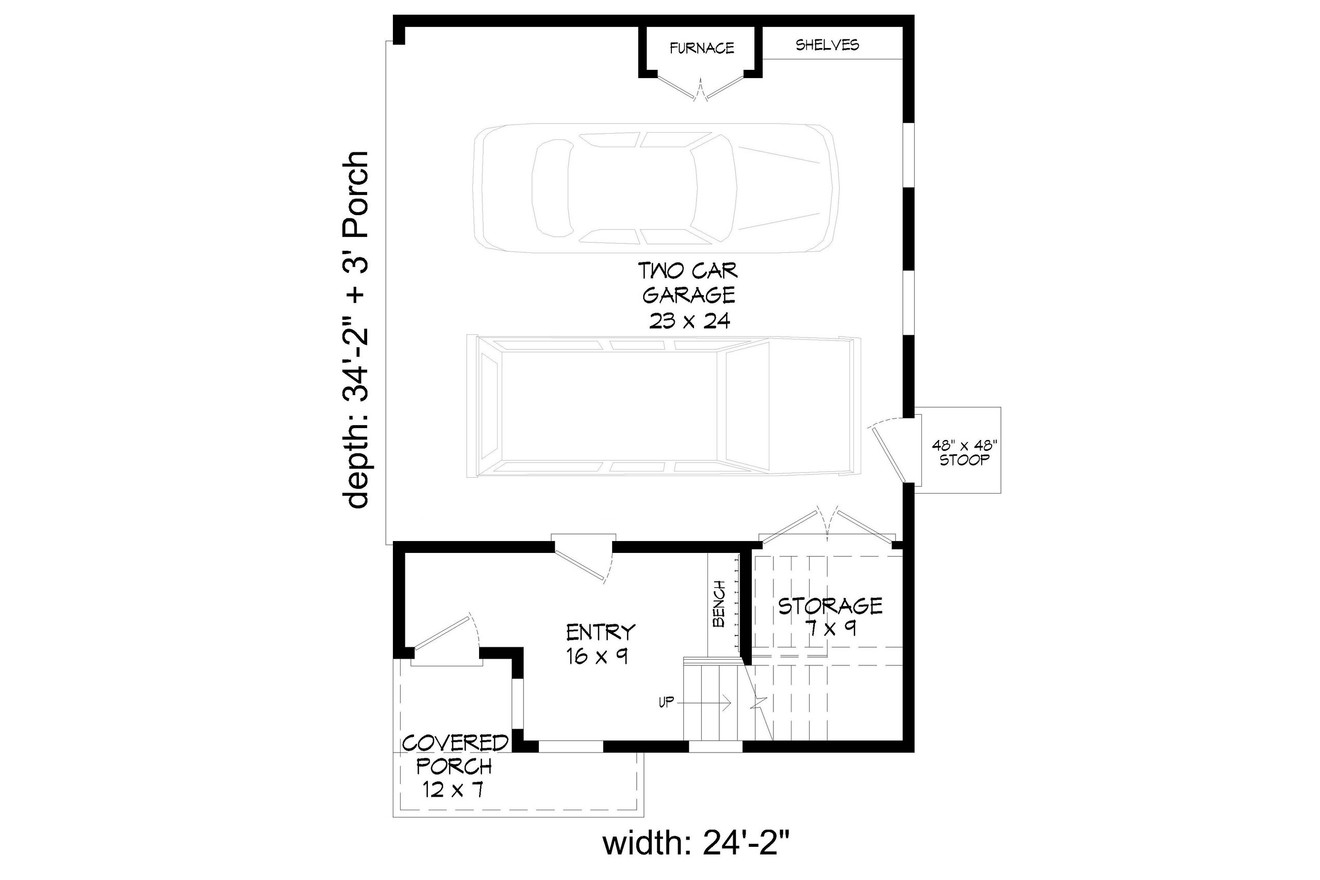 Contemporary House Plan - Stones River 1.5 73810 - 1st Floor Plan