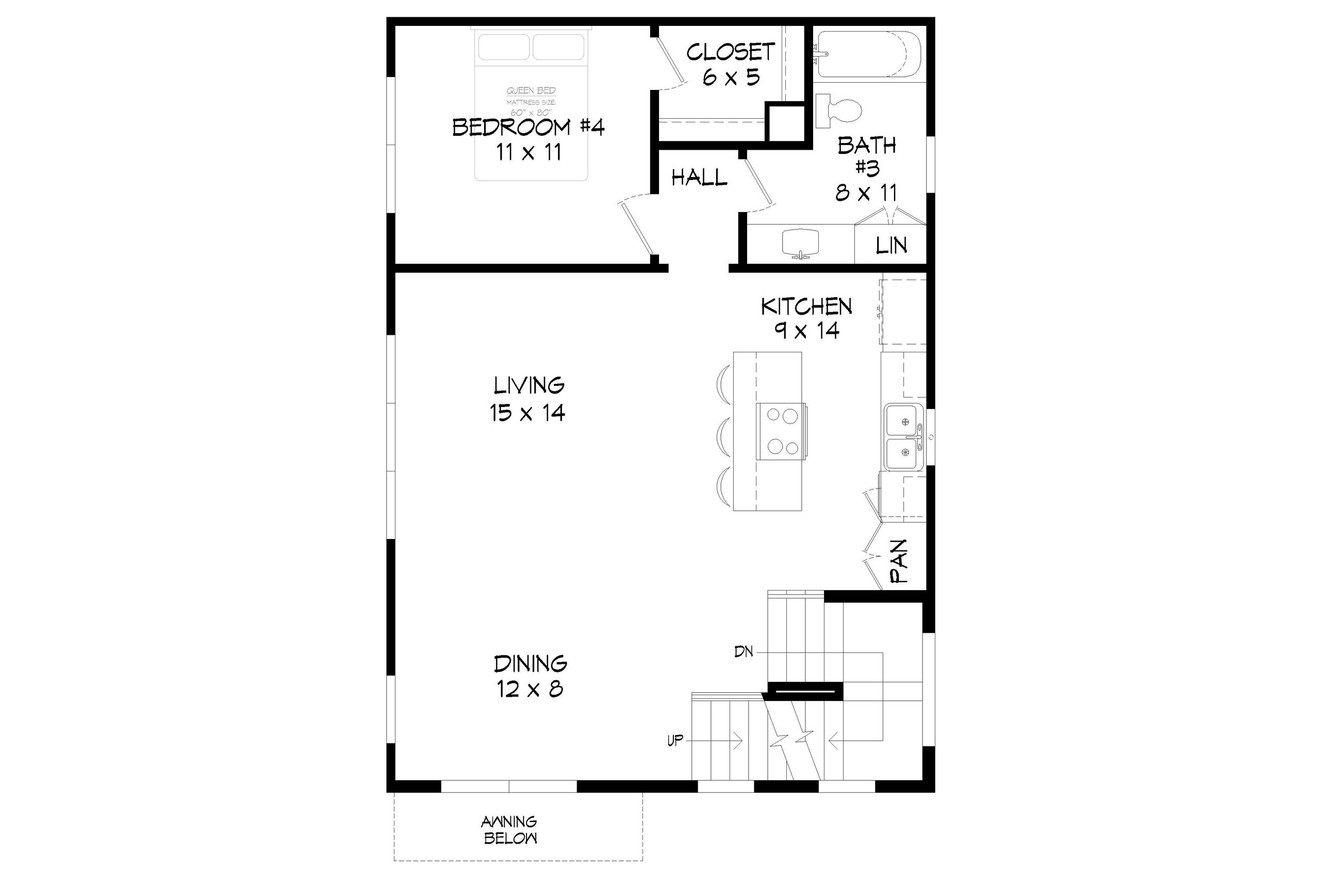Secondary Image - Contemporary House Plan - Stones River 1.5 73810 - 2nd Floor Plan