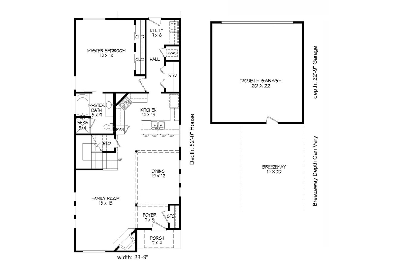 Contemporary House Plan - 74248 - 1st Floor Plan