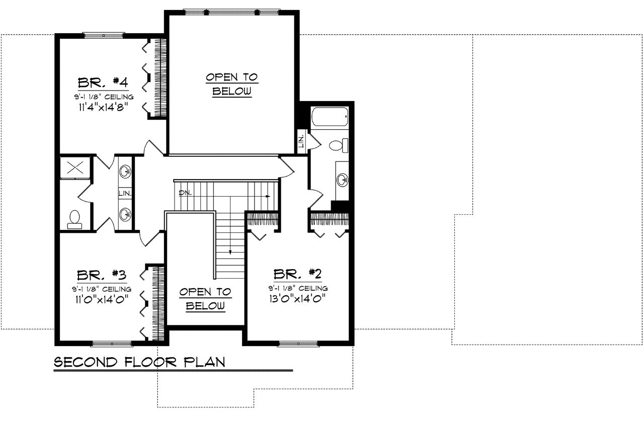 Secondary Image - Prairie House Plan - 74443 - 2nd Floor Plan