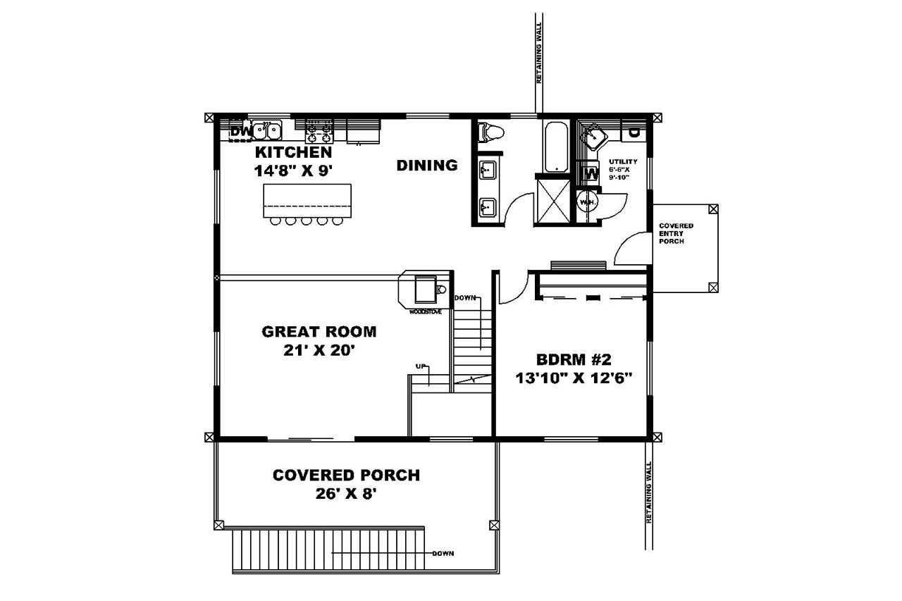 Lodge Style House Plan - 74519 - 1st Floor Plan