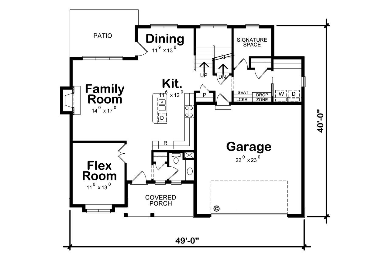 Traditional House Plan - Weatherby 74548 - 1st Floor Plan