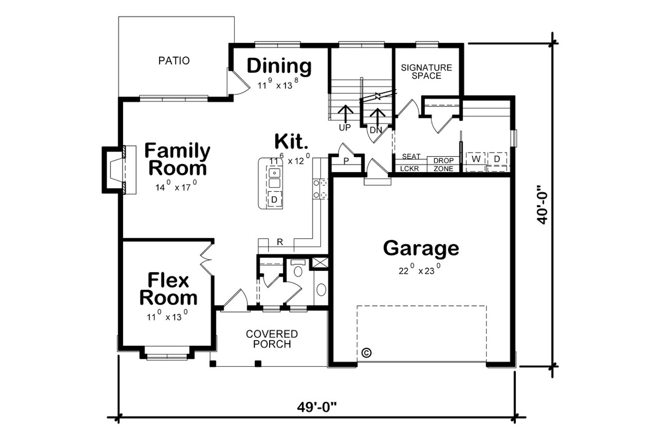 Traditional House Plan - Weatherby 74548 - 1st Floor Plan