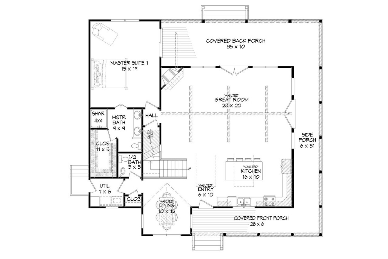 Farmhouse House Plan - Osprey Pointe 74950 - Basement Floor Plan