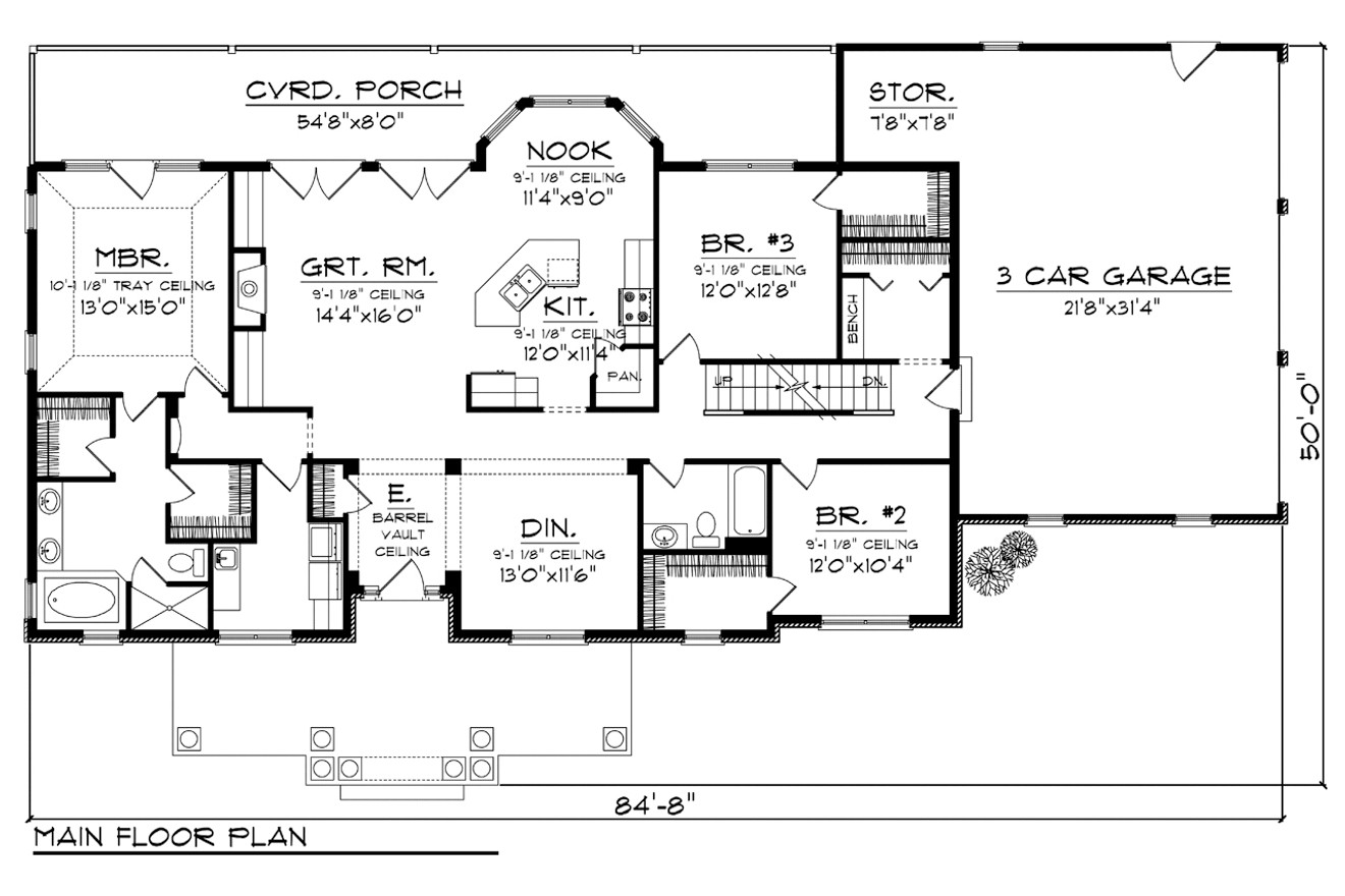 Craftsman House Plan - 75027 - 1st Floor Plan