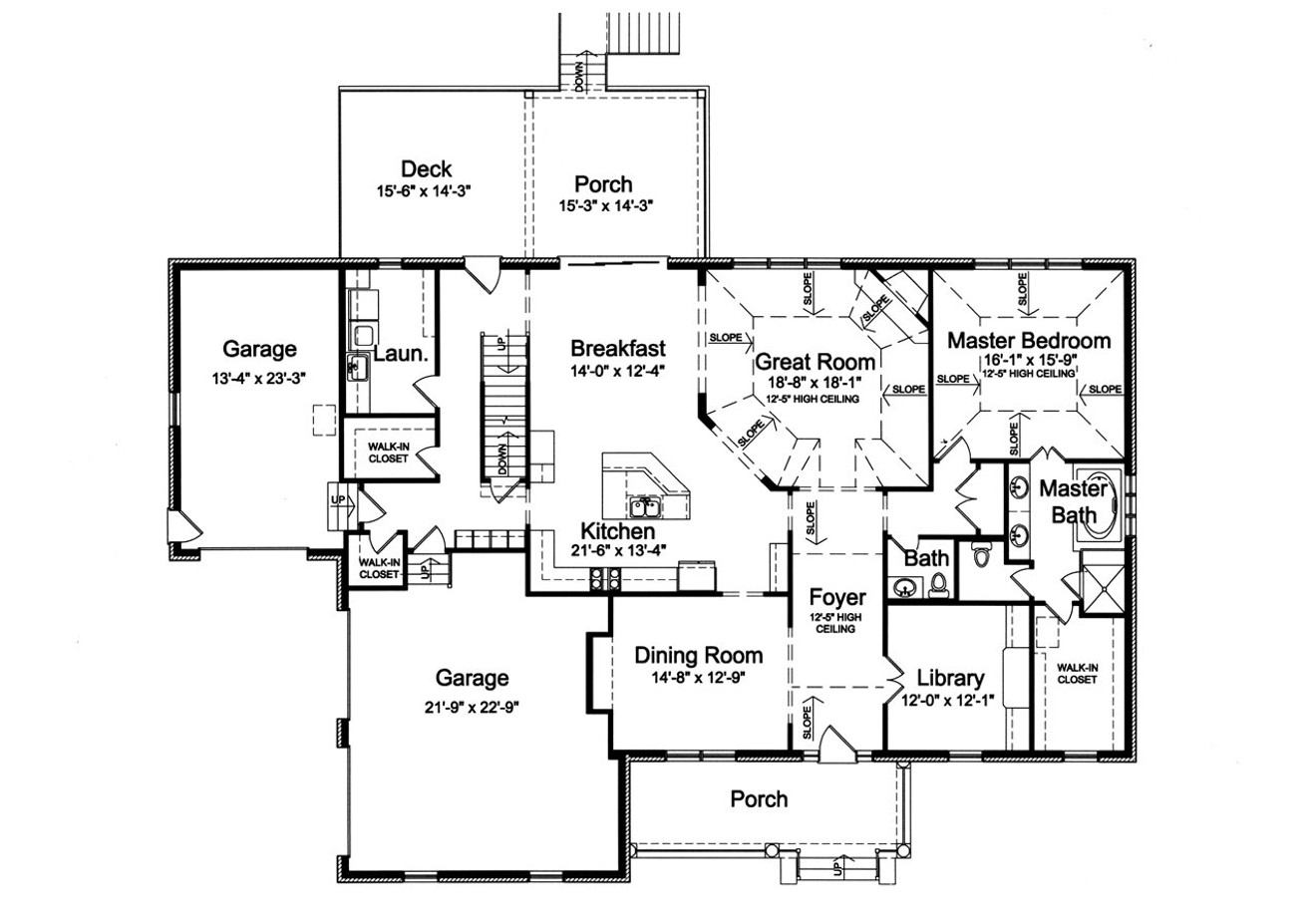 Country House Plan - Larkspur 75122 - 1st Floor Plan