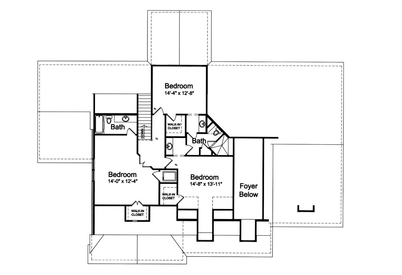 Secondary Image - Country House Plan - Larkspur 75122 - 2nd Floor Plan