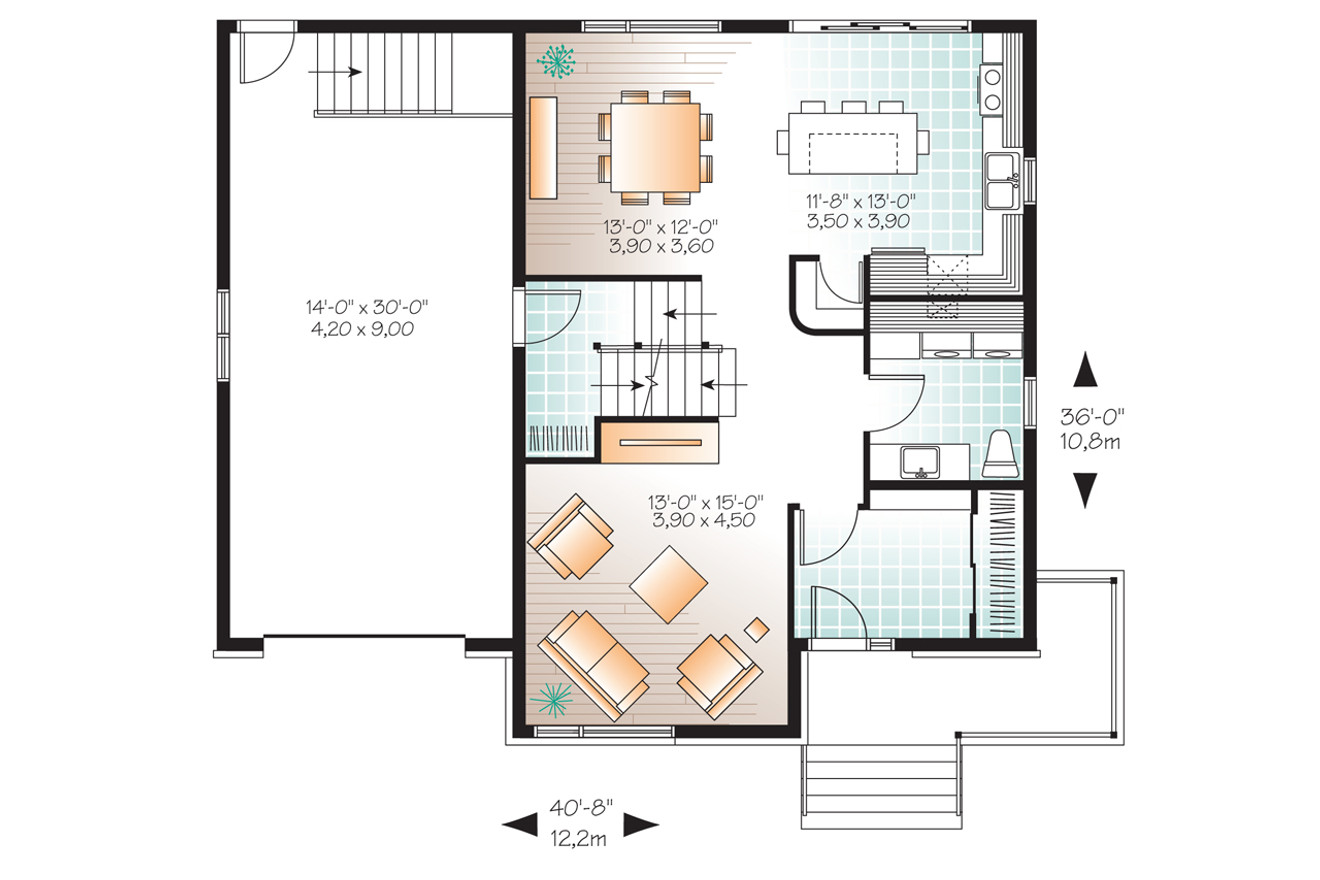 Modern House Plan - Enclave 2 75177 - 1st Floor Plan