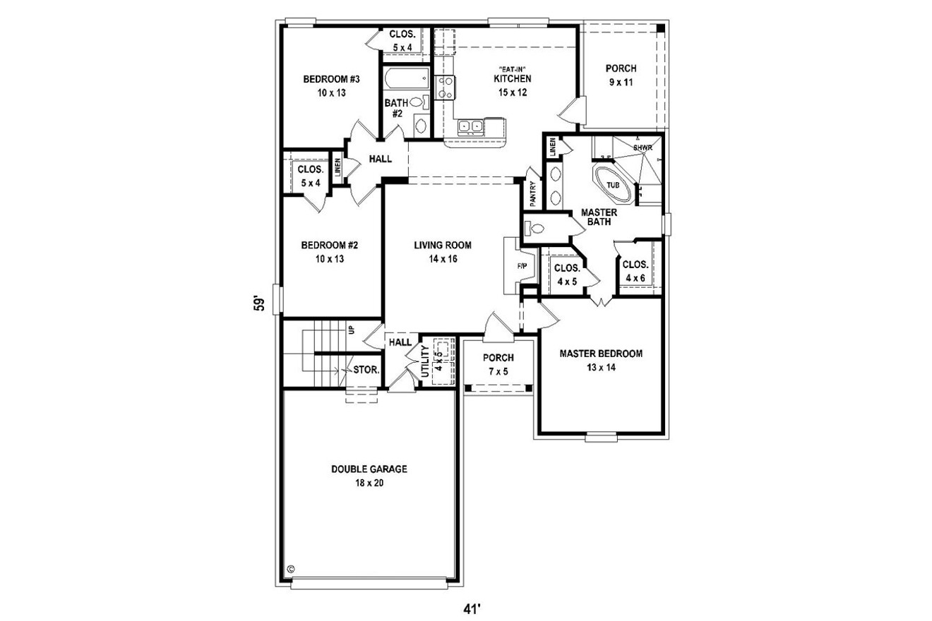 European House Plan - 75269 - 1st Floor Plan