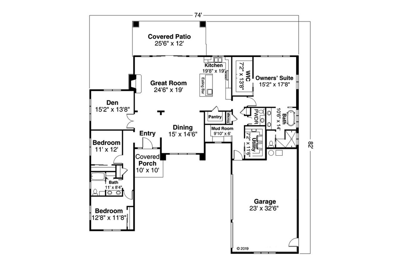 Modern House Plan - Hemlock 75173 - 1st Floor Plan