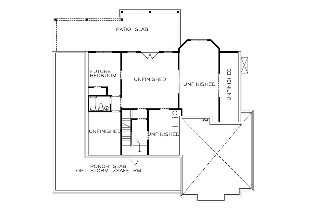 Farmhouse House Plan - Astoria C 75460 - Basement Floor Plan