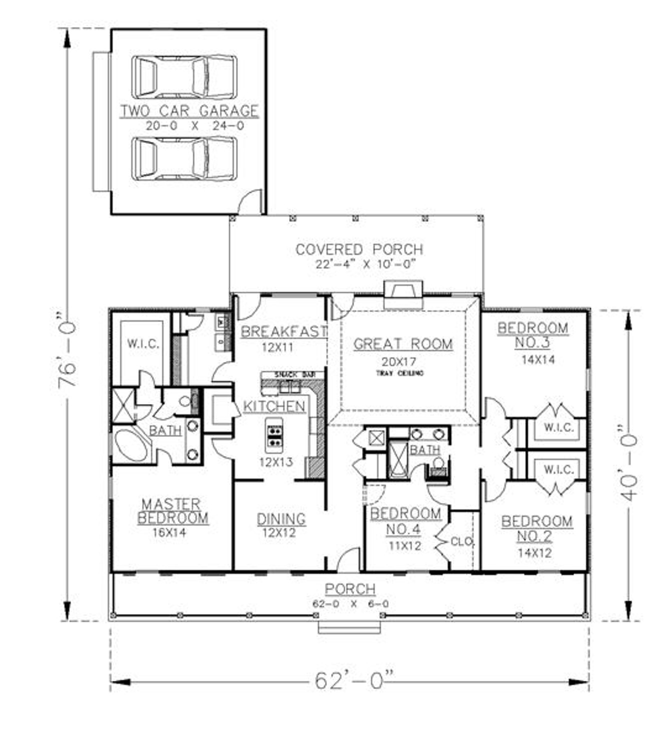 Country House Plan - 75512 - 1st Floor Plan