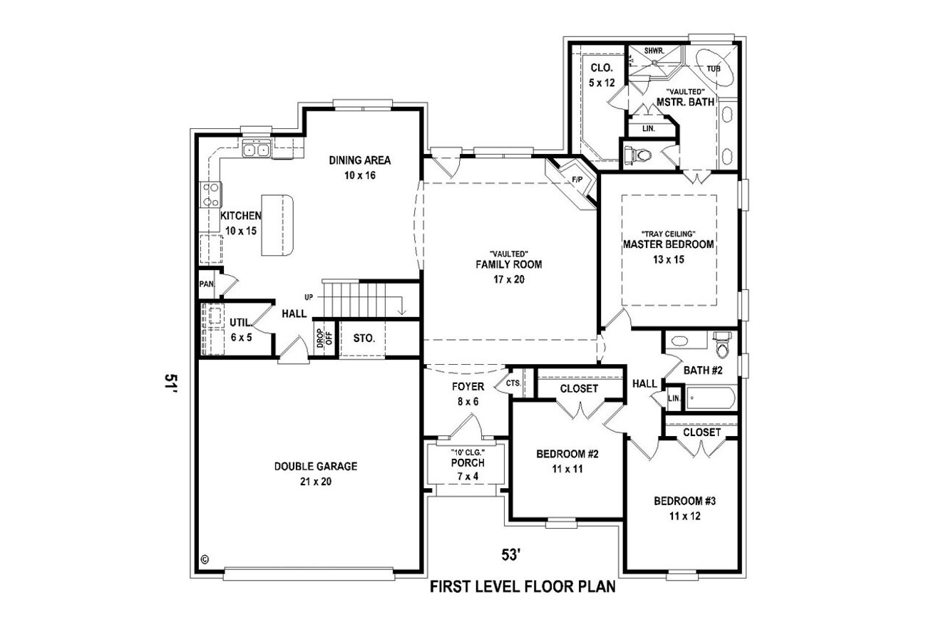 European House Plan - 75520 - 1st Floor Plan
