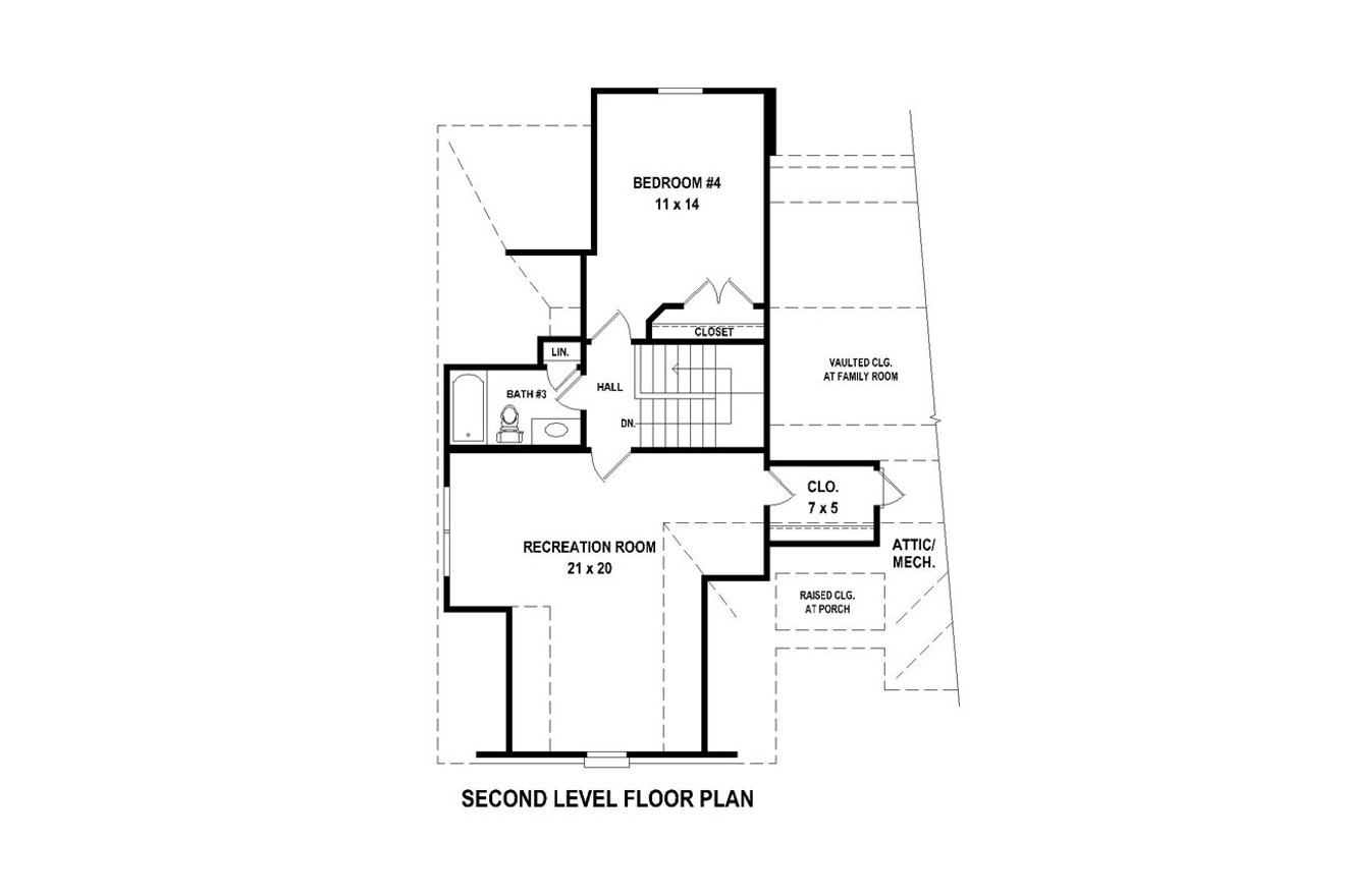 Secondary Image - European House Plan - 75520 - 2nd Floor Plan