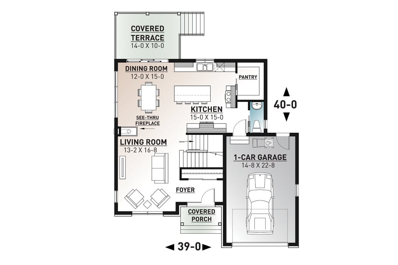 Craftsman House Plan - Frontenac 3 75618 - 1st Floor Plan