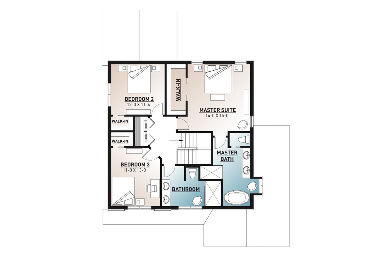 Craftsman House Plan - Frontenac 3 75618 - 2nd Floor Plan