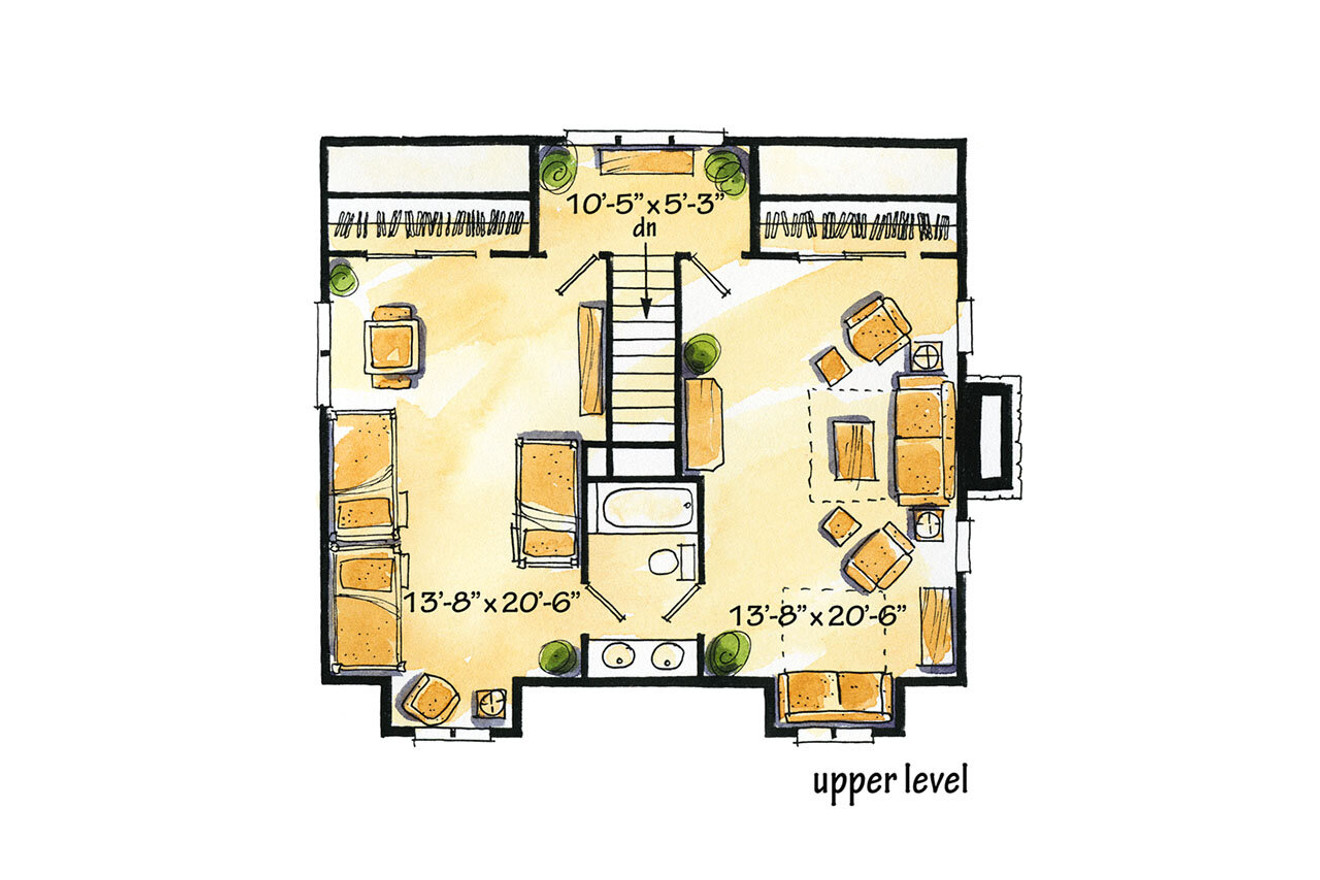 Secondary Image - Lodge Style House Plan - Autumn Ridge 76022 - 2nd Floor Plan