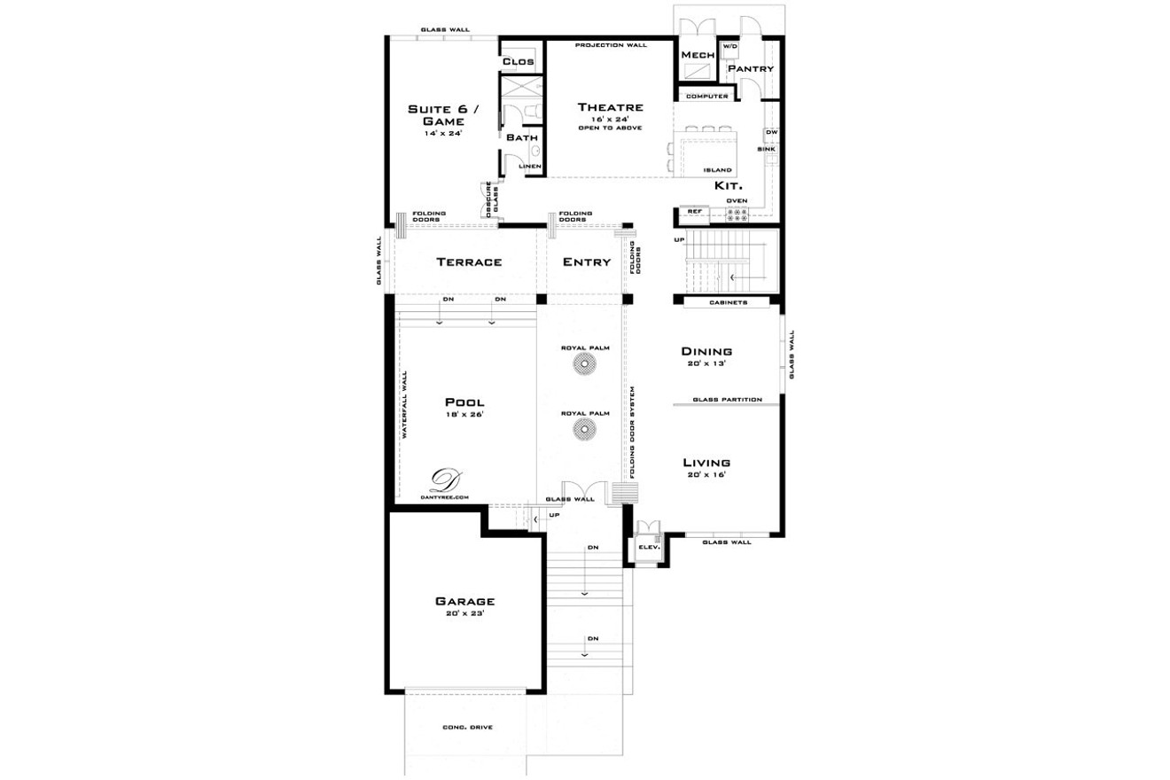 Modern House Plan - Limestone 76083 - 1st Floor Plan