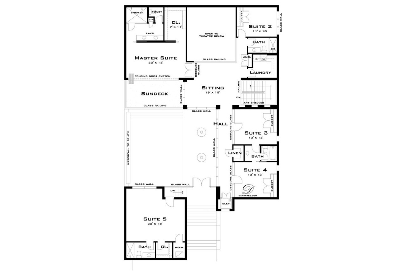 Modern House Plan - Limestone 76083 - 2nd Floor Plan