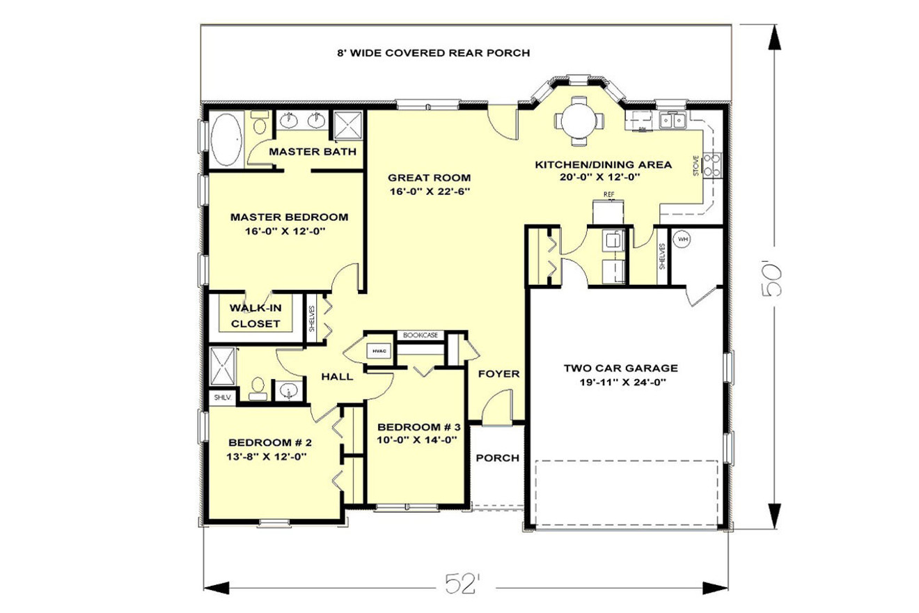 European House Plan - 76216 - 1st Floor Plan