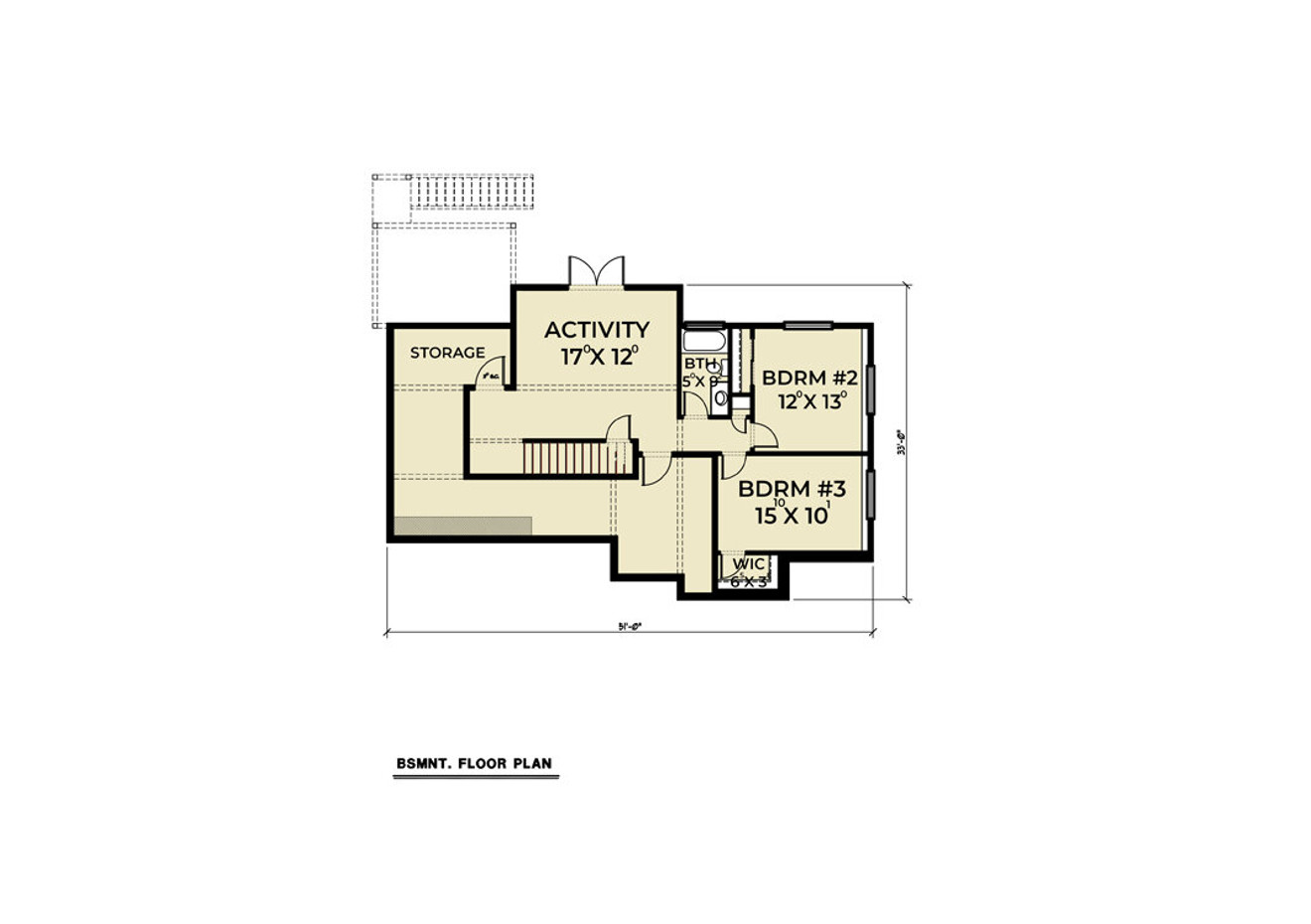 Craftsman House Plan - 76293 - Basement Floor Plan