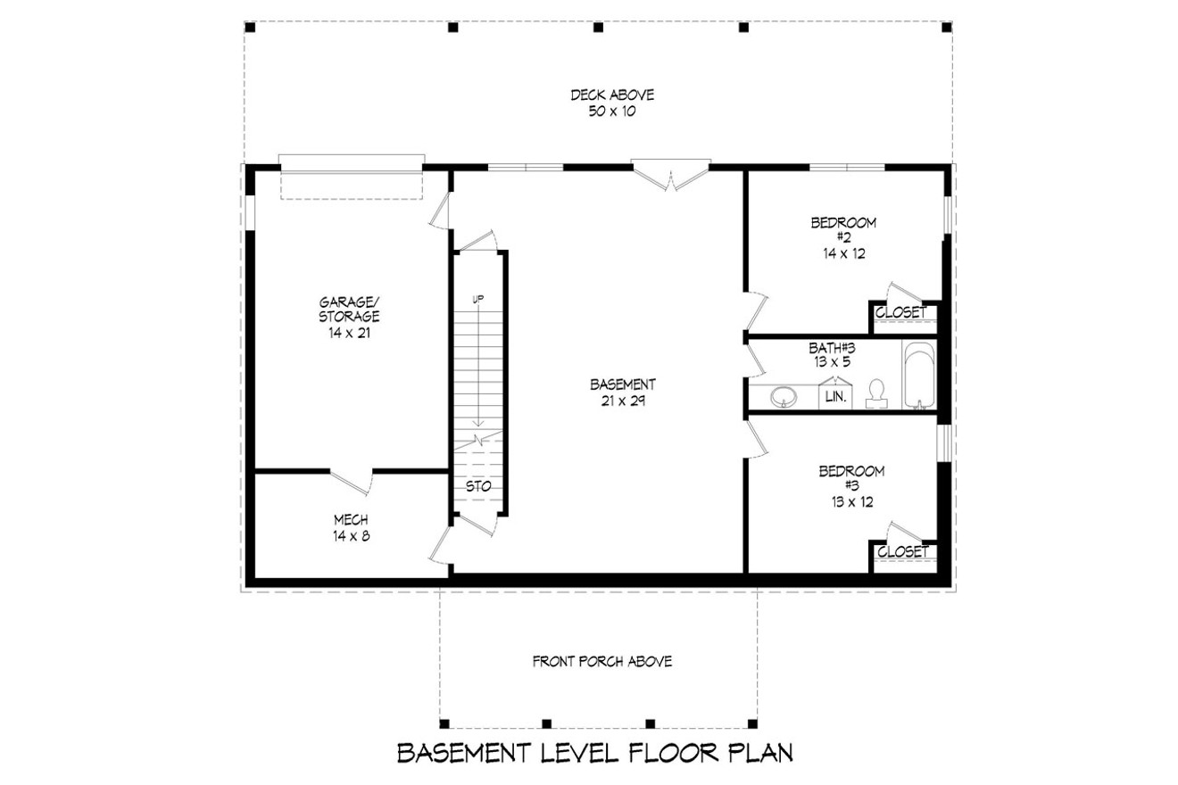 Farmhouse House Plan - Davis Farmhouse 76370 - Basement Floor Plan