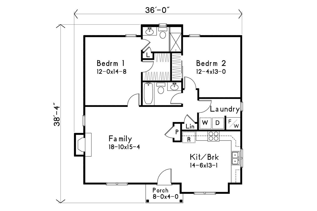 Cottage House Plan - 76387 - 1st Floor Plan