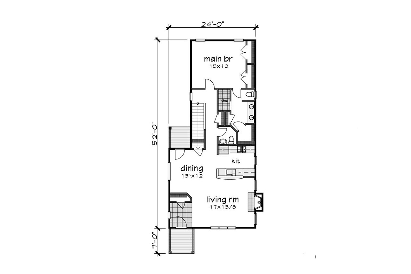 Modern House Plan - 76780 - 1st Floor Plan