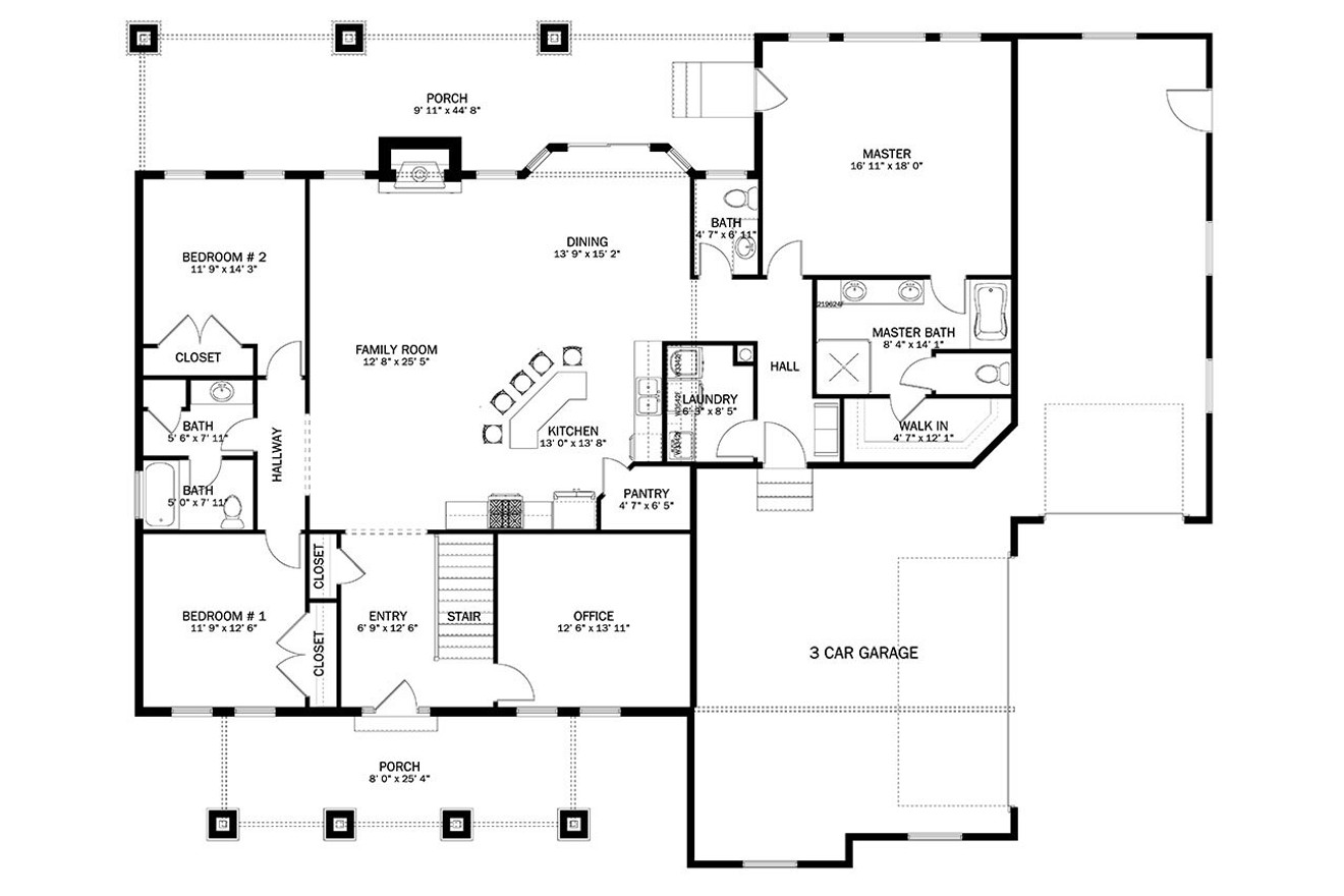 Craftsman House Plan - Olney 76719 - 1st Floor Plan