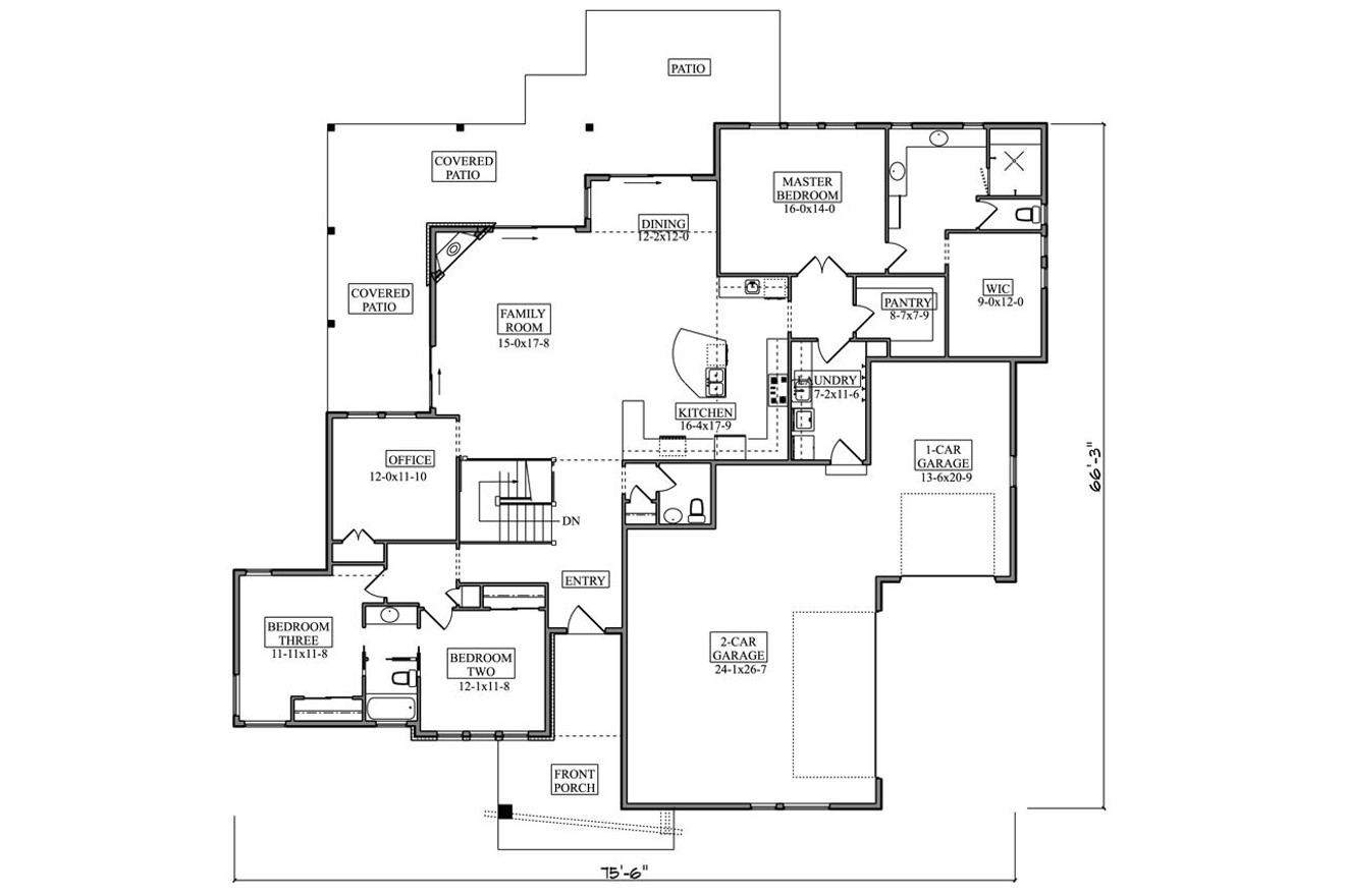 Modern House Plan - Murdoch 77002 - 1st Floor Plan