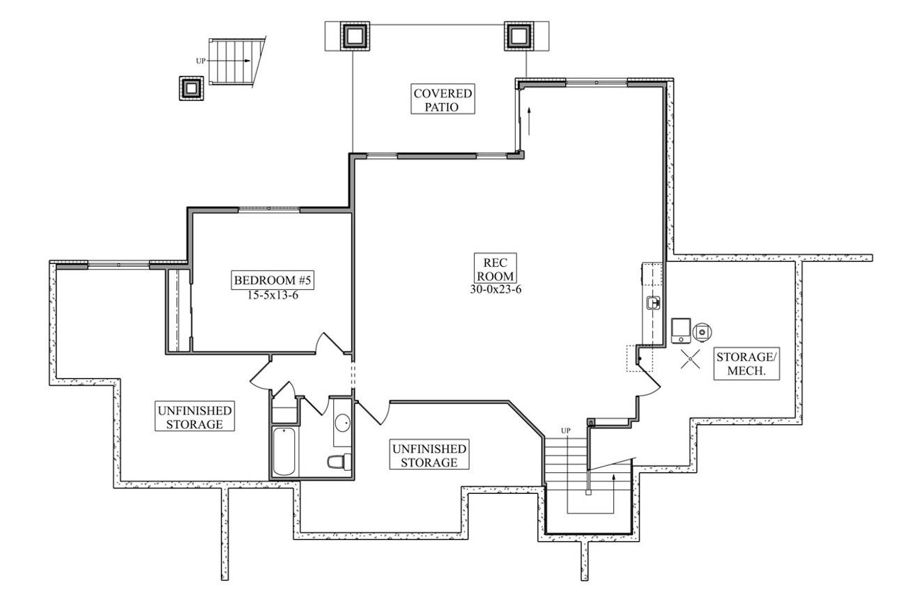 Craftsman House Plan - Sugar Loaf 77124 - Basement Floor Plan