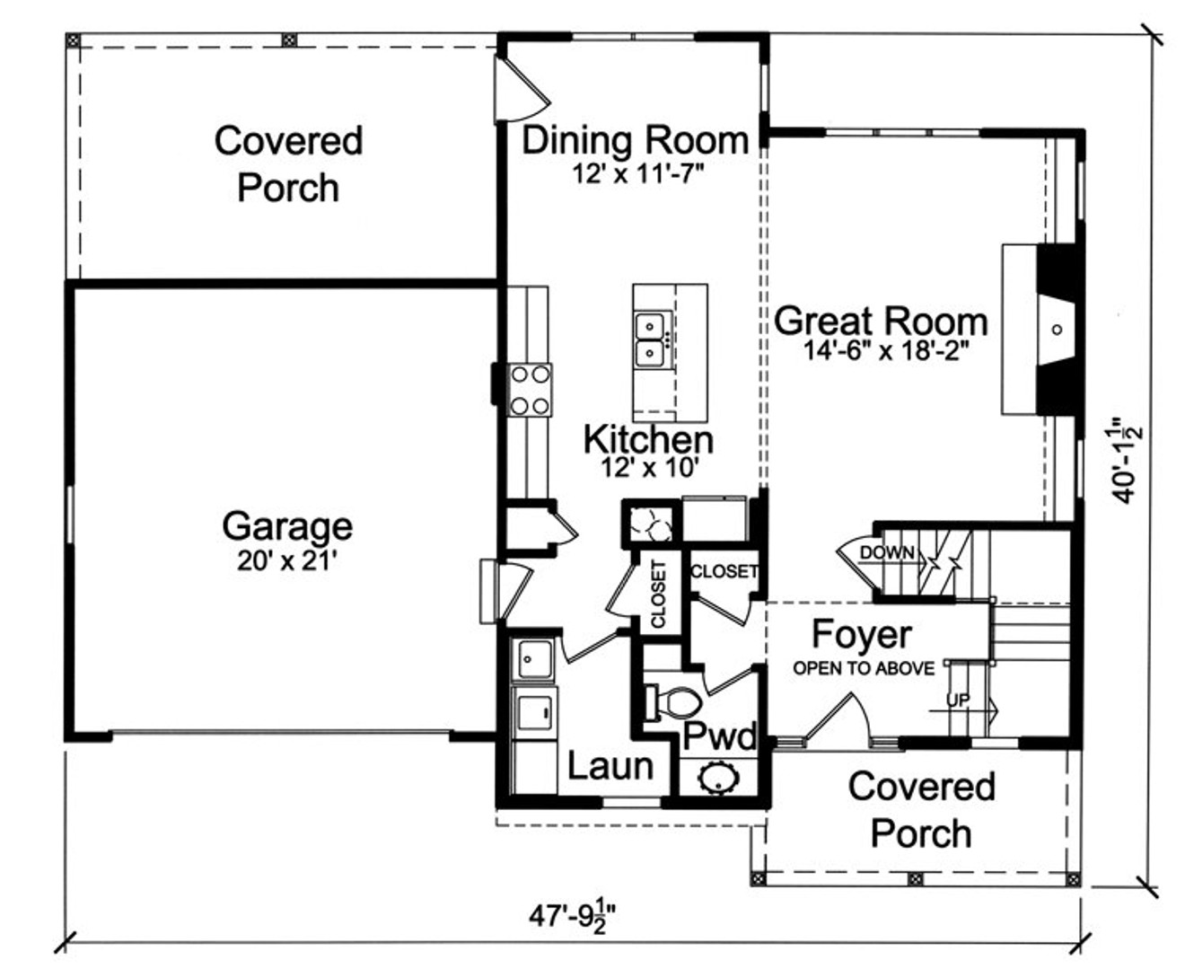 Craftsman House Plan - Woodstone 77269 - 1st Floor Plan