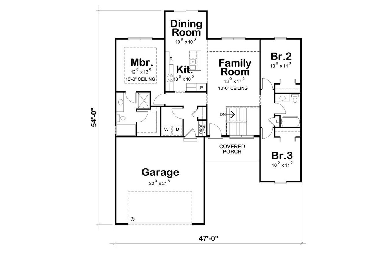 Traditional House Plan - Kirsten 77283 - 1st Floor Plan