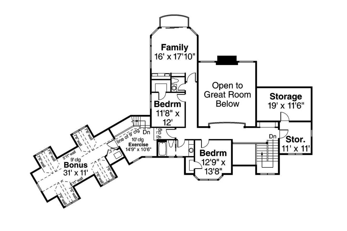Secondary Image - Lodge Style House Plan - Timberline 77358 - 2nd Floor Plan